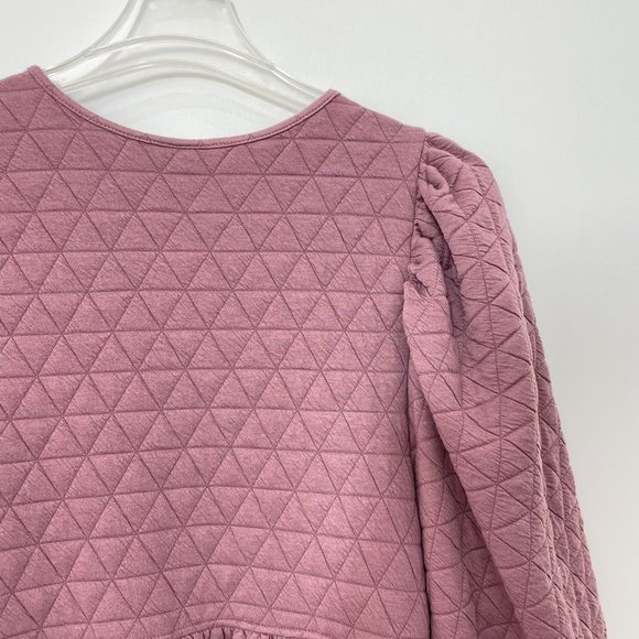 A New Day Women Knit Dress Large Quilted Purple Half Sleeve Mini Soft Tiered New - Picture 8 of 12